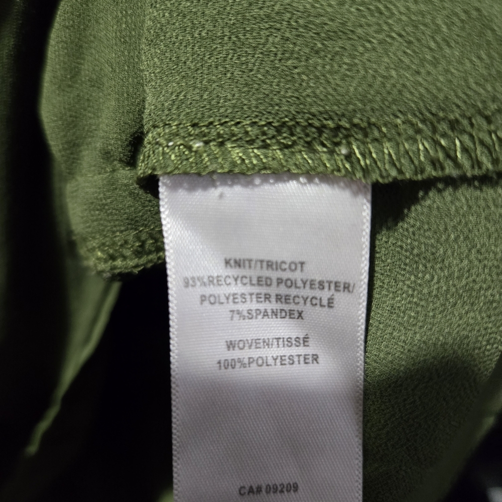 Cleo Forest Green Women's Blouse Button Detail Peplum Size Large Petite - Picture 7 of 8